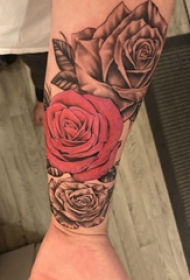 玫瑰纹身图  女生手臂上唯美的玫瑰纹身图片