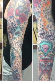 欧美花臂纹身  女生手臂上彩绘的人物纹身图片