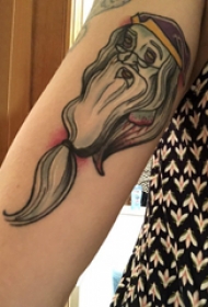 纹身图案女生手臂  女生手臂上彩绘的人物肖像纹身图片
