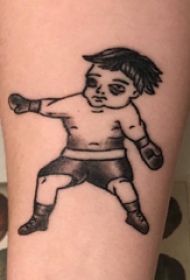 小男孩纹身  女生手臂上极简的小男孩纹身图片