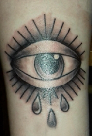 眼睛纹身 女生手臂上流泪的眼睛纹身图片