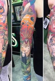 百乐动物纹身  女生手臂上彩绘的百乐动物纹身图片