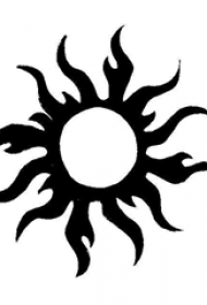 太阳纹身手稿 热烈的黑色太阳纹身手稿