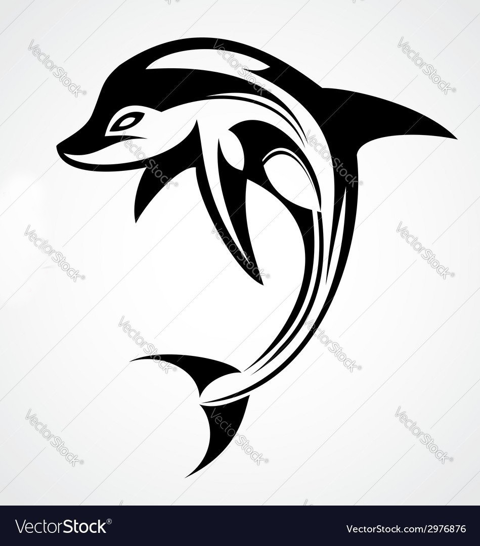 点击大图看下一张：纹身海豚  灵动可爱的海豚纹身手稿图案