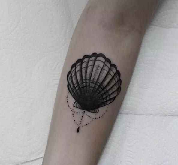 点击大图看下一张：多款创意的贝壳个性纹身图案