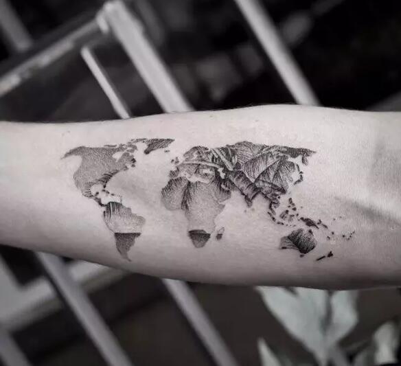 点击大图看下一张：纹身地图带你走遍世界各地