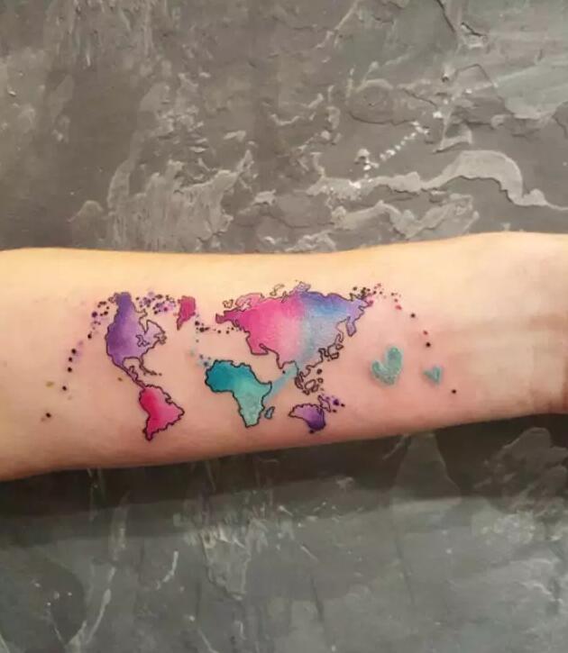 点击大图看下一张：纹身地图带你走遍世界各地