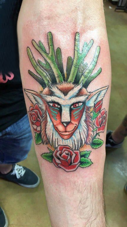 点击大图看下一张：百乐动物纹身  男生手臂上彩绘的百乐动物纹身图片