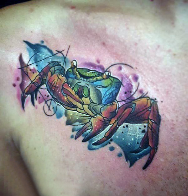 点击大图看下一张：螃蟹纹身图案   个性十足的螃蟹纹身图案