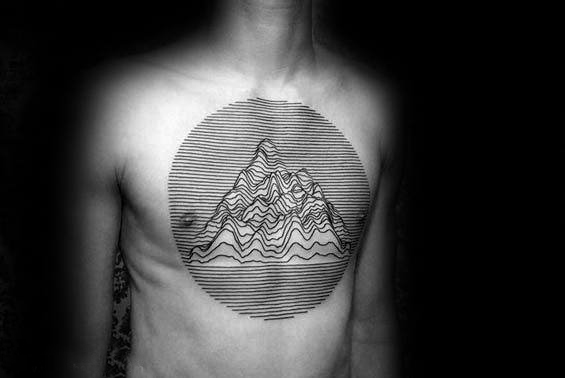 点击大图看下一张：山脉纹身  设计感十足的山脉纹身图案