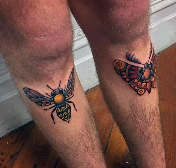 点击大图看下一张：纹身虫  趣味十足的飞蛾纹身图案