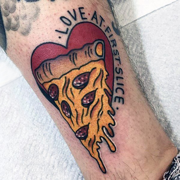 点击大图看下一张：披萨纹身图案  十分美味可口的披萨纹身图案
