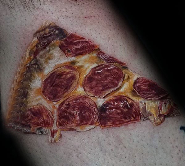 点击大图看下一张：披萨纹身图案  十分美味可口的披萨纹身图案