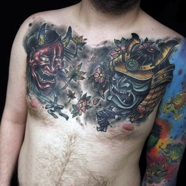 点击大图看下一张：武士纹身  多款个性的日本武士纹身图案