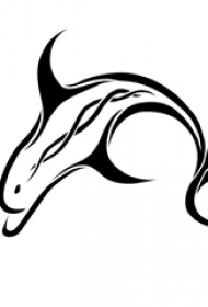 海豚纹身手稿 活泼的小动物海豚纹身手稿