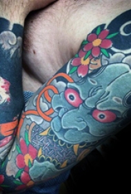 日本鬼面具纹身  恐怖骇人的日本鬼面具纹身图案