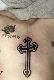 纹身小十字架  象征着信仰的十字架纹身图案