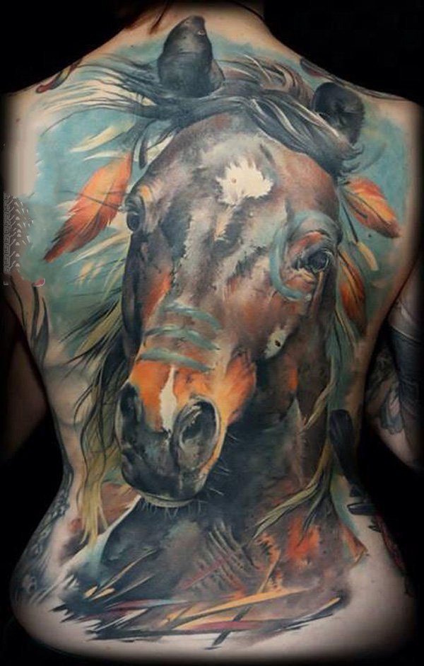 点击大图看下一张：纹身 马  多款设计别样的马纹身图案