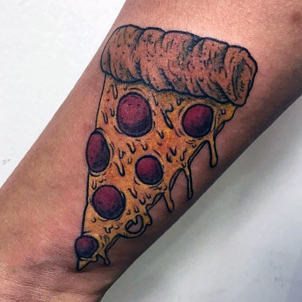 点击大图看下一张：披萨纹身图案   美味可口的食物纹身图案