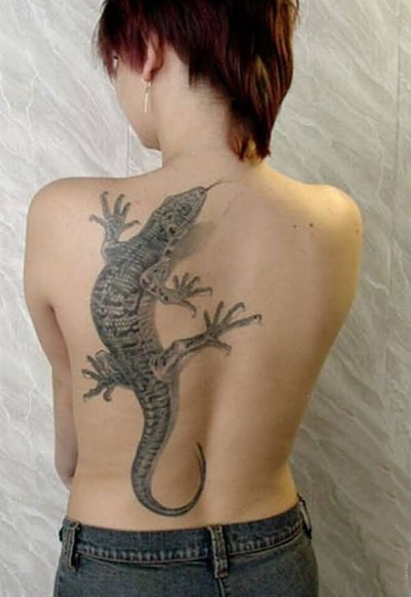 点击大图看下一张：蜥蜴纹身图案  色彩斑斓的蜥蜴纹身图案