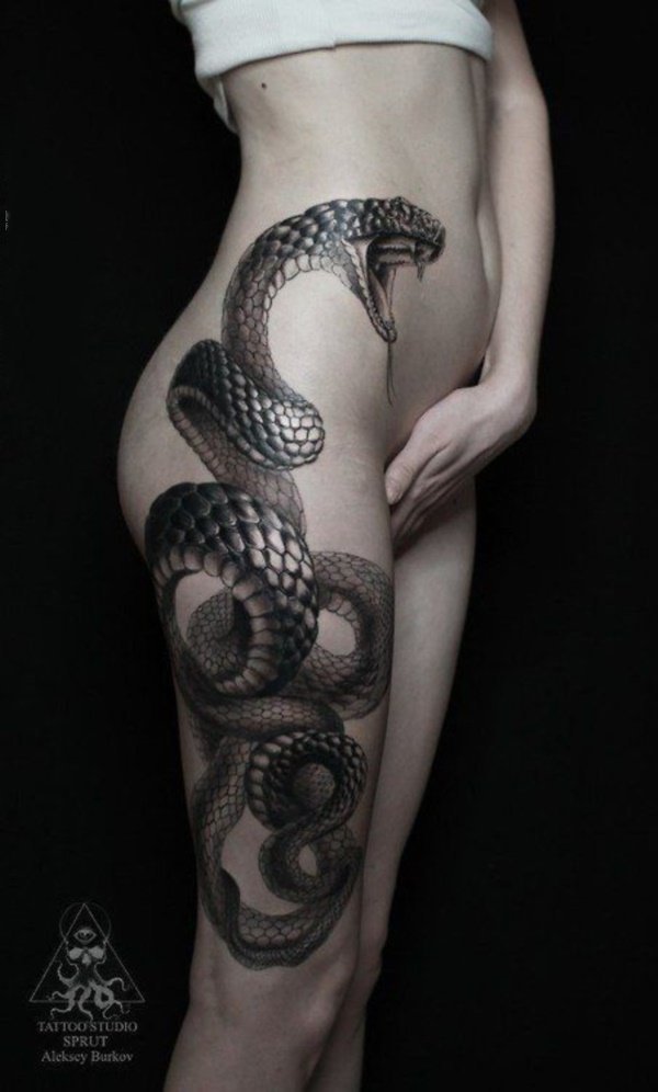 点击大图看下一张：纹身腿上图案   创意百变的腿上纹身图案