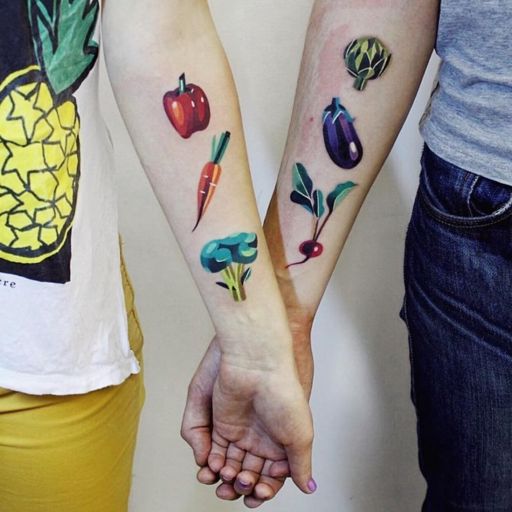 点击大图看下一张：食物纹身   美味的食物纹身图案
