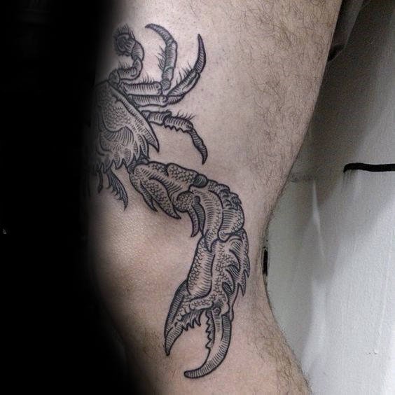 点击大图看下一张：螃蟹纹身图案   炫酷的螃蟹纹身图案