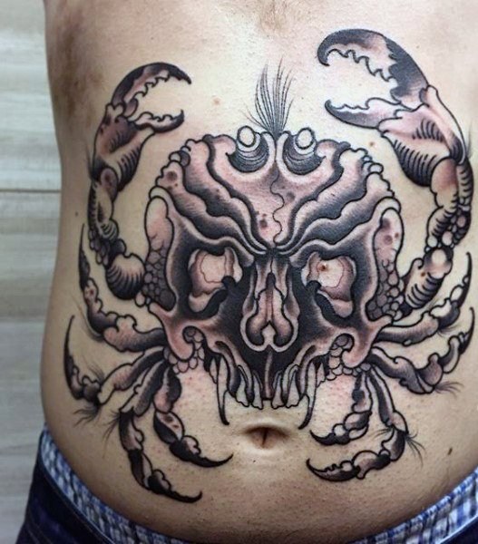 点击大图看下一张：螃蟹纹身图案   炫酷的螃蟹纹身图案