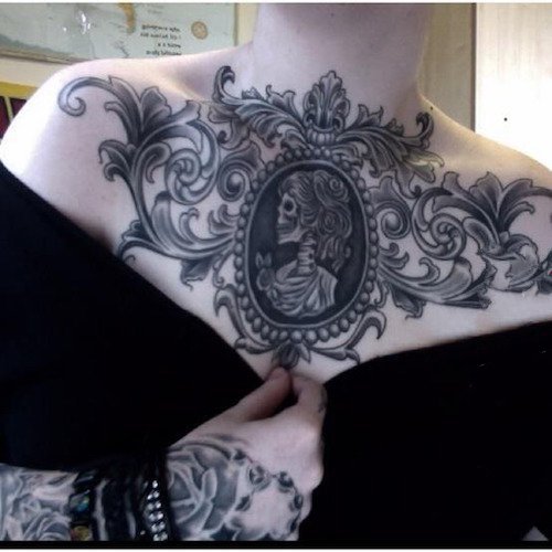 点击大图看下一张：哥特式纹身图案  黑暗系的哥特式纹身图案