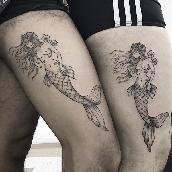 点击大图看下一张：纹身美人鱼  魅力动人的美人鱼纹身图案
