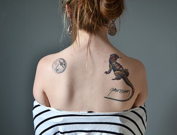 点击大图看下一张：蜥蜴纹身图案  机灵活泼的蜥蜴纹身图案