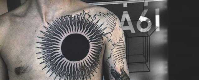 点击大图看下一张：纹身太阳图案  耀眼夺目的太阳纹身图案