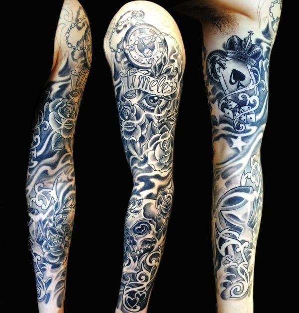 点击大图看下一张：手臂纹身图片   多款繁杂的手臂纹身图案