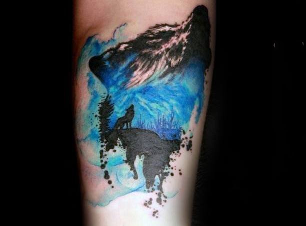 点击大图看下一张：狼头纹身图片 凶猛机智的狼头纹身图案
