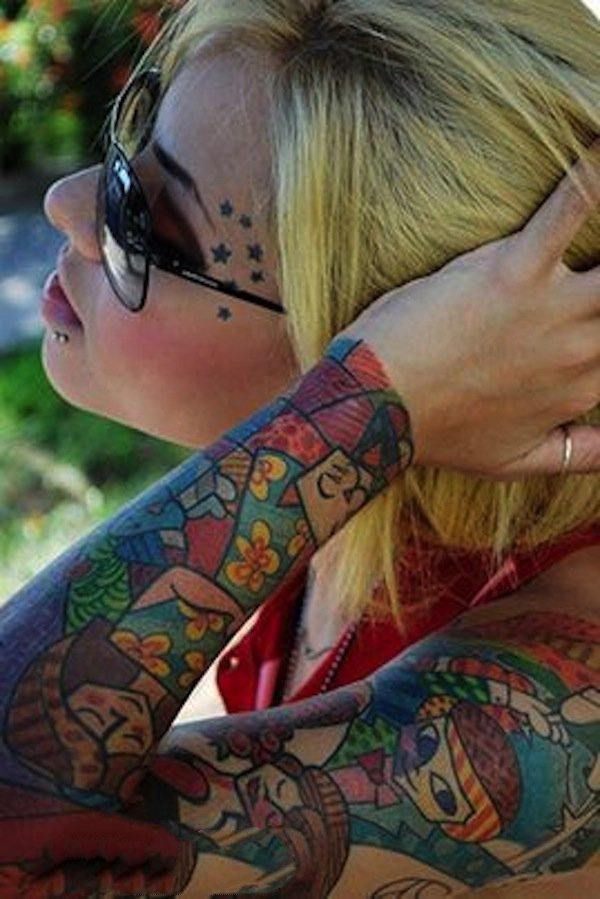 点击大图看下一张：手臂纹身图片   创意多彩的手臂纹身图案