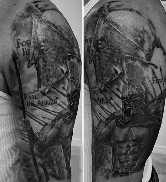 点击大图看下一张：铁血战士纹身   凛然伟岸的铁血战士纹身图案