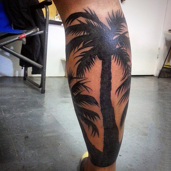点击大图看下一张：棕榈树纹身图案   清秀挺拔的棕榈树纹身图案