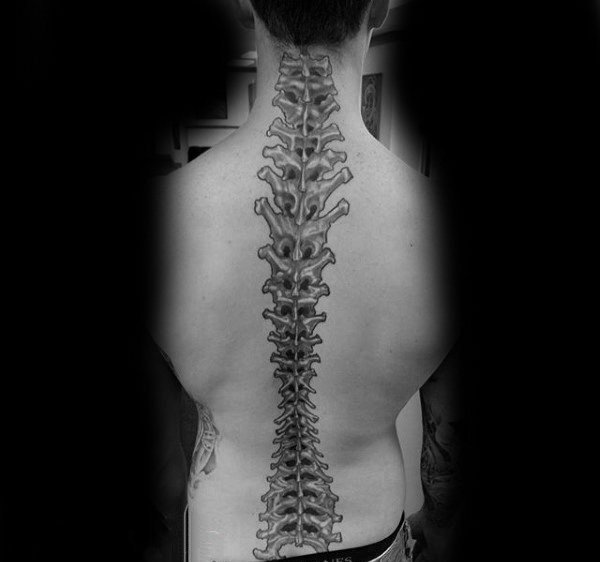 点击大图看下一张：脊柱纹身图案   设计感十足的脊柱纹身图案