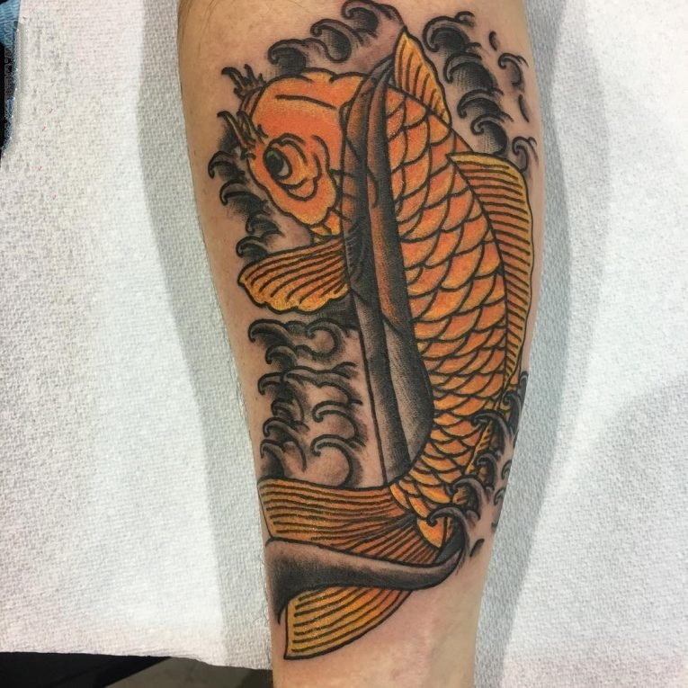 点击大图看下一张：纹身鲤鱼   活泼而又灵动的锦鲤纹身图案