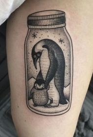 小动物纹身  调皮可爱的企鹅纹身图案