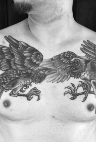 乌鸦纹身图   凌空飞翔的乌鸦纹身图案