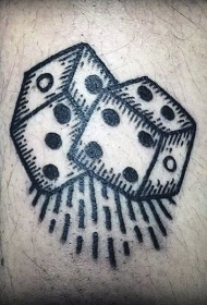 骰子纹身图案  几何拼接的骰子纹身图案