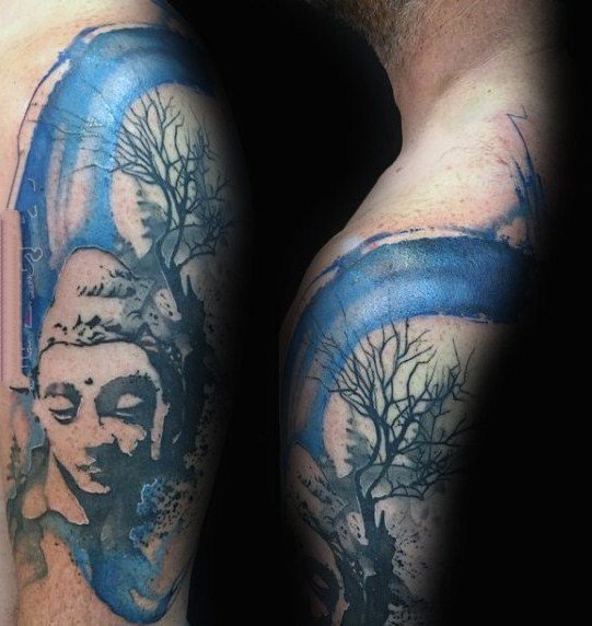 点击大图看下一张：纹身树木的图像   绿树成荫的树木图像纹身图案