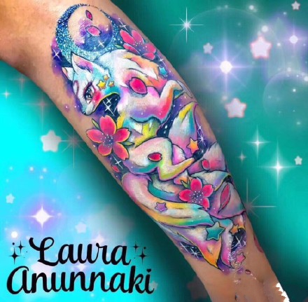 点击大图看下一张：一组彩色梦幻可爱卡哇伊的纹身图案作品