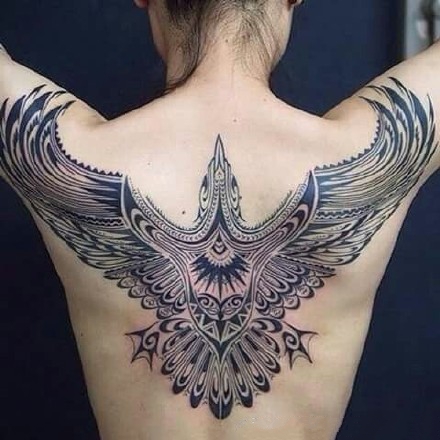 点击大图看下一张：14张欧美翅膀纹身图案作品欣赏