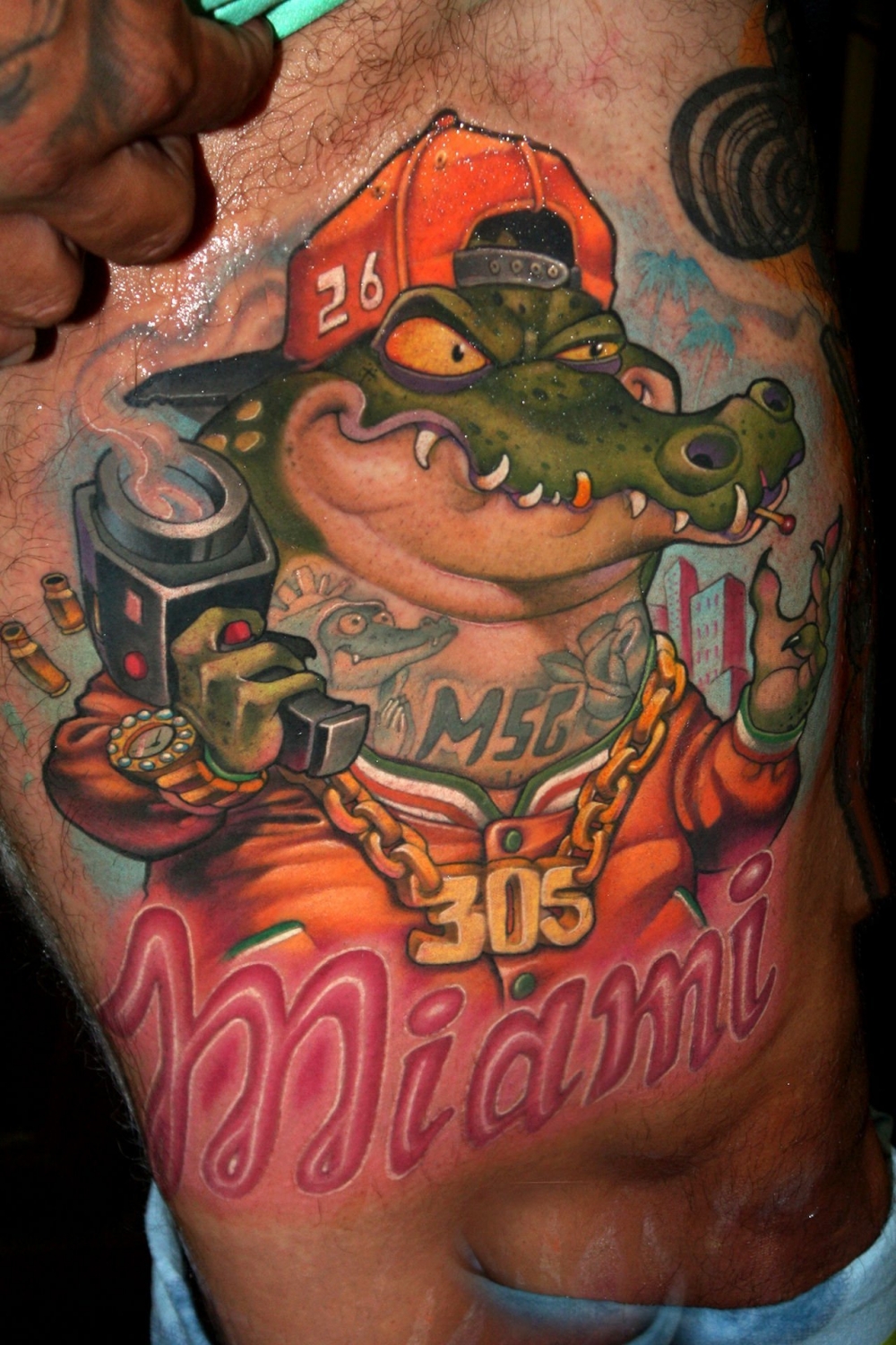 点击大图看下一张：鳄鱼纹身图案   凶残可恶的鳄鱼纹身图案