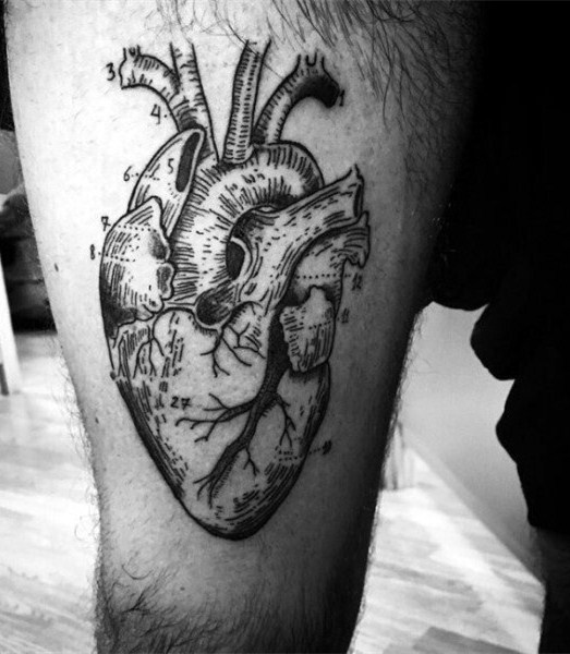 点击大图看下一张：心脏纹身图案   多款黑色色调的心脏纹身图案