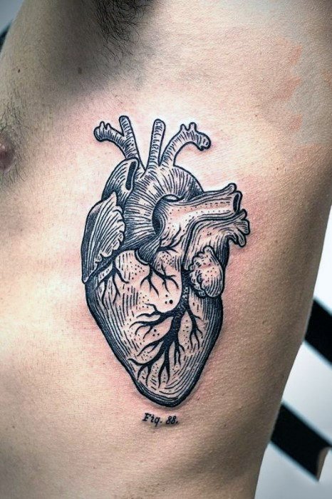 点击大图看下一张：心脏纹身图案  多款黑色色调的心脏纹身图案