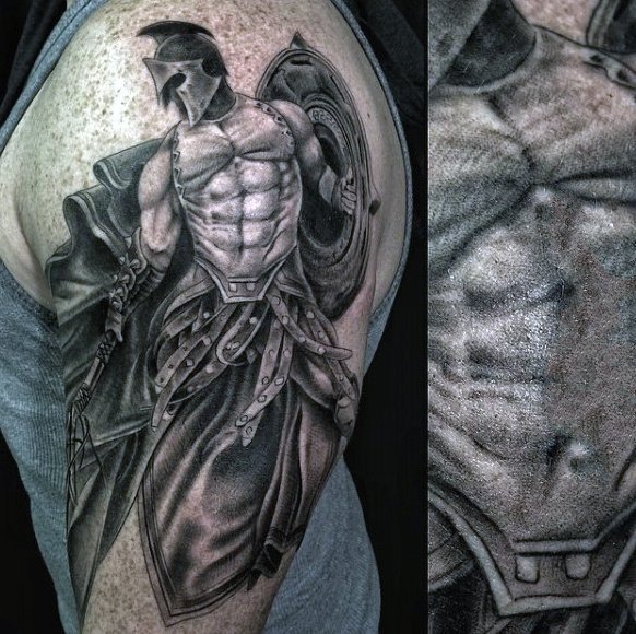 点击大图看下一张：铁血战士纹身   霸气十足的铁血战士纹身图案