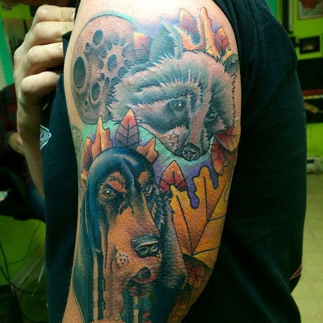 点击大图看下一张：百乐动物纹身  生动活泼的百乐动物纹身图案